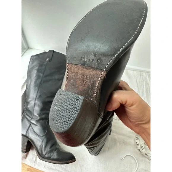 FRYE Jackie 76575 Women's 6.5B Black Leather Western Riding Boots MEXICO - Picture 4 of 14